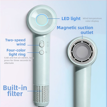 Uscător de păr cu motor brushless AC, 1500W, 220V, ion negativ și control constant al temperaturii (4 setări), duză concentrator