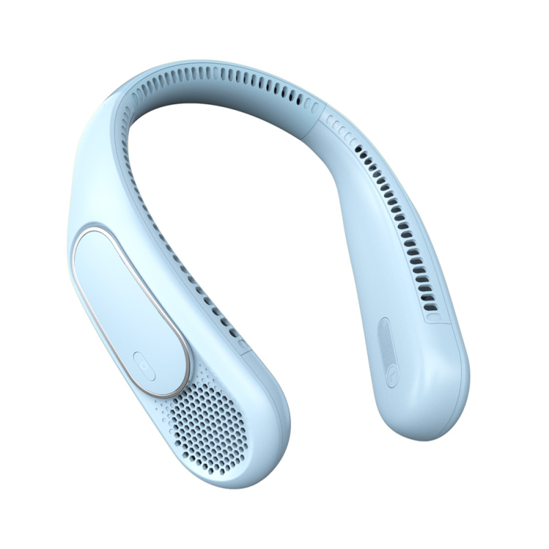 Ventilator za vrat s ugrađenom baterijom 4000–6000mAh, motor bez četkica, 3 brzine, buka 36–45 dB, USB punjenje (5V, 5W)