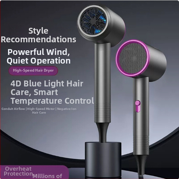 Στεγνωτήρας μαλλιών οικιακής χρήσης με αρνητικά ιόντα, 1200 W, ήσυχη λειτουργία 45-50 dB, κρύος/θερμός αέρα