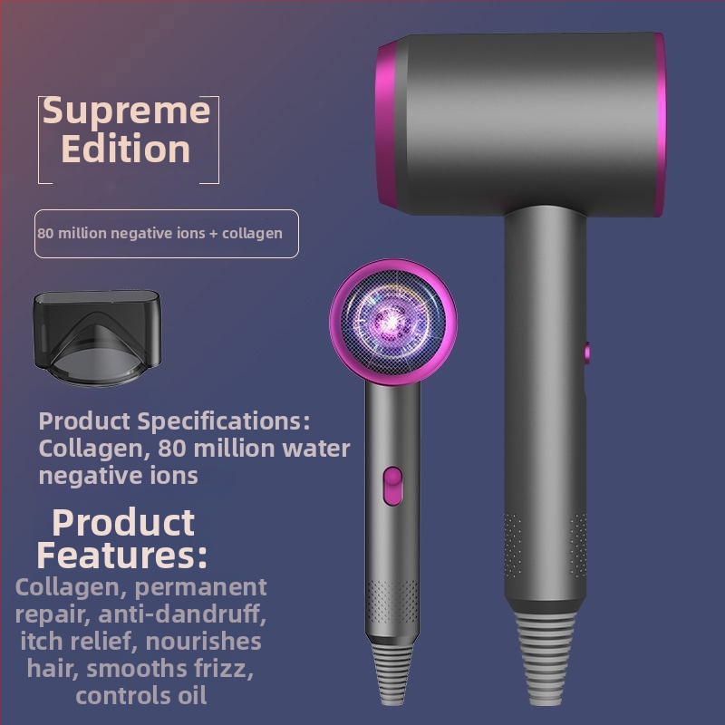 Στεγνωτήρας μαλλιών οικιακής χρήσης με αρνητικά ιόντα, 1200 W, ήσυχη λειτουργία 45-50 dB, κρύος/θερμός αέρα