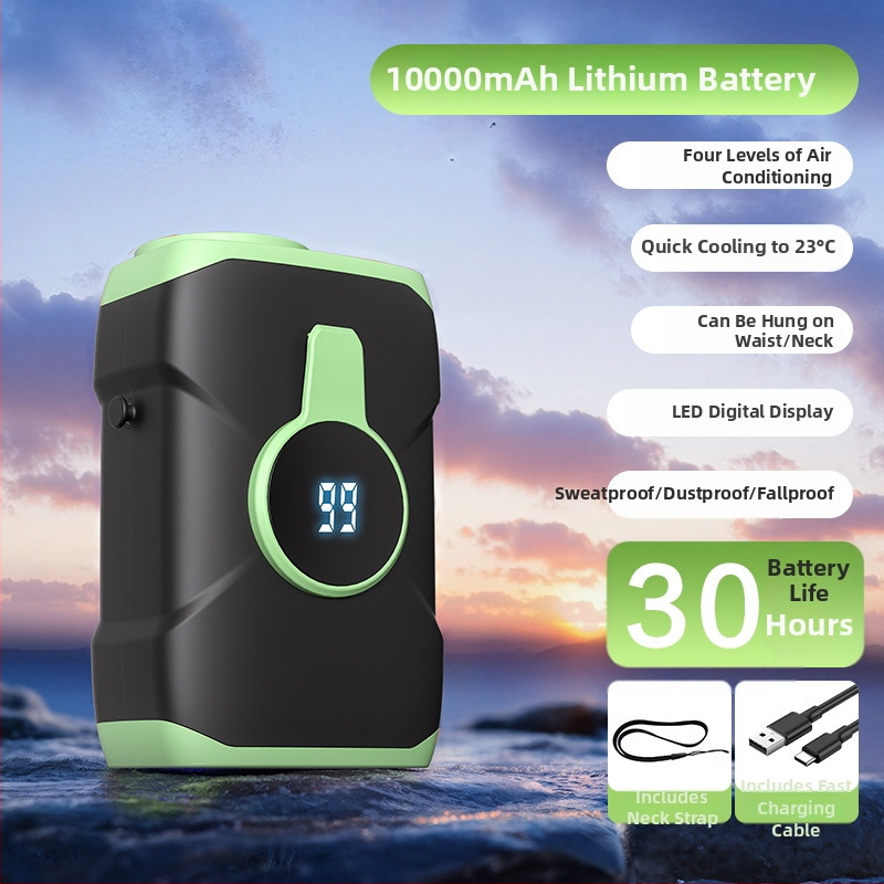Ventilator bez lopatica za struk/ vrat, USB punjiv, 4000mAh+, 3 brzine, pokriće 10 m²