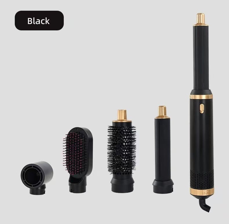 Πέντε σε ένα πολυλειτουργικό εργαλείο μαλλιών με ζεστό αέρα, 850W, κινητήρας χωρίς ψήκτρες, 220V, ψυχρός/θερός αέρας, περιστρεφόμενες και ακροφύσιο συγκεντρωτήρας