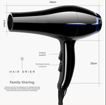 Uscător de păr pentru uz casnic 1200W motor DC, aer cald/rece, 220V, zgomot 60–70 dB
