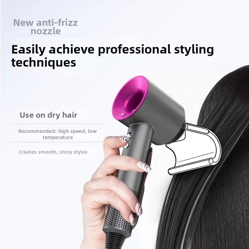 Сешоар за коса, 1600 W, безчетков AC мотор, 220 V, 3 скорости въздуха, въртящ се накрайник + концентратор, защита от прегряване, ABS корпус