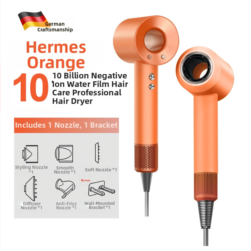 Сешоар за коса, 1600 W, безчетков AC мотор, 220 V, 3 скорости въздуха, въртящ се накрайник + концентратор, защита от прегряване, ABS корпус