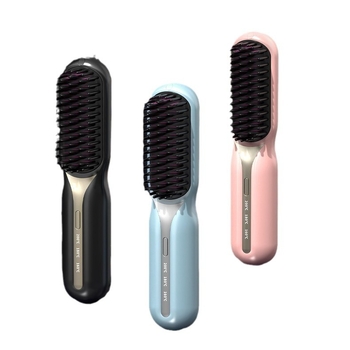 Χτένα ισιώματος και μπούκλας με κεραμική θέρμανση, ασύρματη μπαταρία, στοιχείο θέρμανσης 16–20 mm, 15 ρυθμίσεις θερμοκρασίας, συμπαγής σχεδιασμός