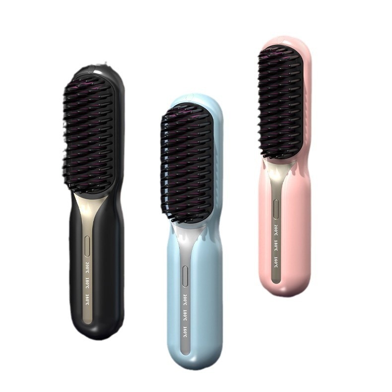 Χτένα ισιώματος και μπούκλας με κεραμική θέρμανση, ασύρματη μπαταρία, στοιχείο θέρμανσης 16–20 mm, 15 ρυθμίσεις θερμοκρασίας, συμπαγής σχεδιασμός