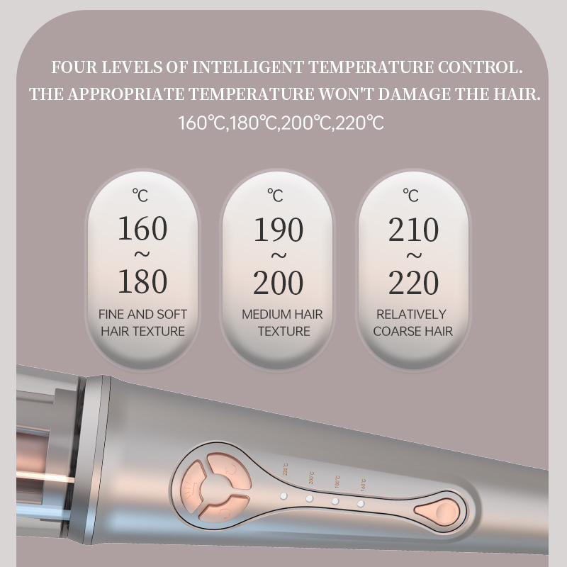 Πλήρως αυτόματη συσκευή για μπούκλες με αρνητικά ιόντα, τουρμαλινί-κεραμική θέρμανση, 10 ρυθμίσεις θερμοκρασίας, 30W, 220V