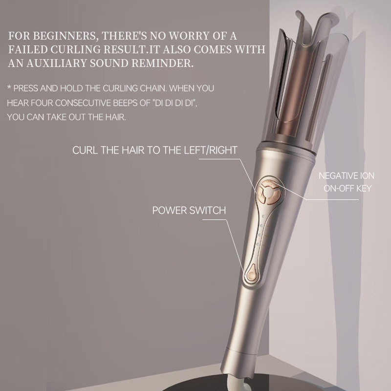 Πλήρως αυτόματη συσκευή για μπούκλες με αρνητικά ιόντα, τουρμαλινί-κεραμική θέρμανση, 10 ρυθμίσεις θερμοκρασίας, 30W, 220V