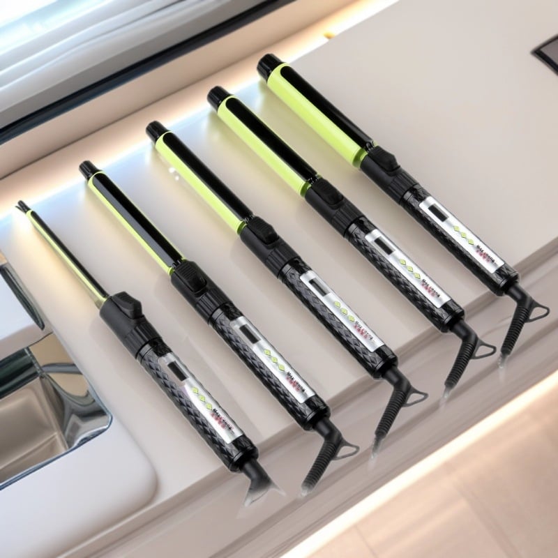 Ηλεκτρικό σίδερο για μπούκλες με στοιχείο θέρμανσης PTC, 10 επίπεδα ρύθμισης θερμοκρασίας, ενσύρματο ρεύμα, αυτόματη απενεργοποίηση (PTC στοιχείο θέρμανσης, 10 επίπεδα ρύθμισης θερμοκρασίας, ενσύρματο ρεύμα, αυτόματη απενεργοποίηση)