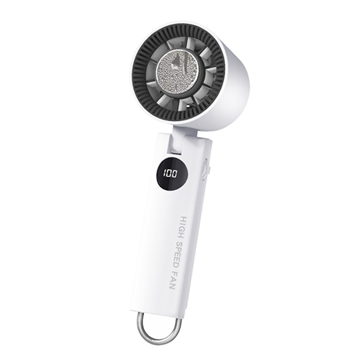 Ventilator de mână USB fără palete, cu baterie încorporată de 2000-4000 mAh, 5 viteze, zgomot redus (<36 dB), carcasă ABS, cu cârlig