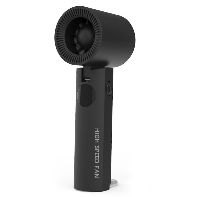 Ventilator de mână USB fără palete, cu baterie încorporată de 2000-4000 mAh, 5 viteze, zgomot redus (<36 dB), carcasă ABS, cu cârlig