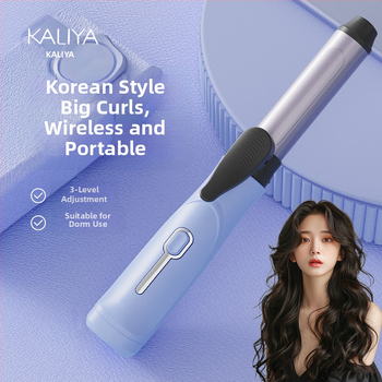 Ασύρματο σίδερο μπούκλων με τουρμαλινωκεραμικό σωλήνα, διάμετρος 31 mm+, διπλή λειτουργία: μπούκλες και ισιώματα, 22W, 3.7V