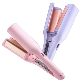 Три в едно устройство за къдрене и изправяне на коса с турмалинов керамичен нагревател, кабелно захранване, защита от изгаряне, CE сертифициран
