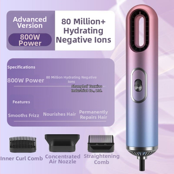 Prijenosno sušilo za kosu s negativnim ionima, kompaktni putni model, brush motor, 3 brzine protoka zraka, konstantna temperatura njege kose, buka 45-50 dB