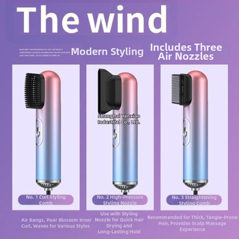 Prijenosno sušilo za kosu s negativnim ionima, kompaktni putni model, brush motor, 3 brzine protoka zraka, konstantna temperatura njege kose, buka 45-50 dB