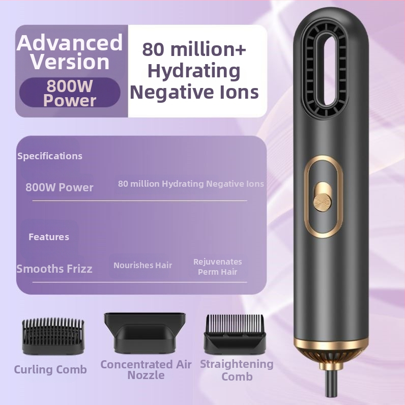 Prijenosno sušilo za kosu s negativnim ionima, kompaktni putni model, brush motor, 3 brzine protoka zraka, konstantna temperatura njege kose, buka 45-50 dB