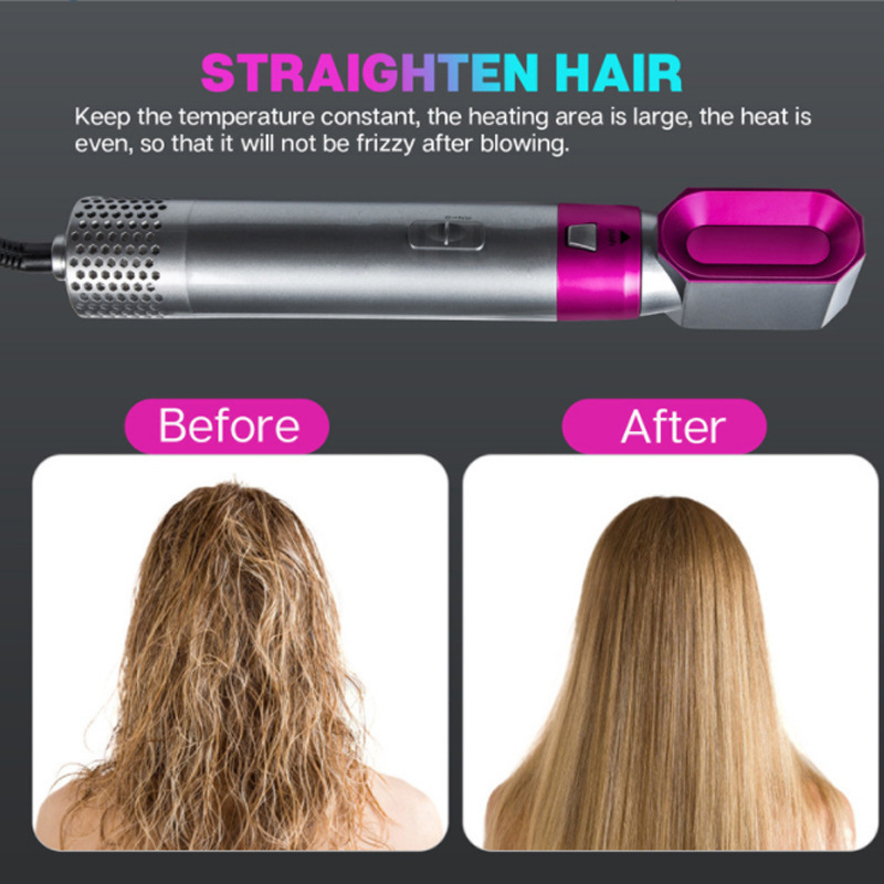 5-u-1 četka za toplu zrak s negativnim ionima i valovitim kovrčama, 750W AC četkasti motor, 110V, 3 brzine, zaštita od pregrijavanja