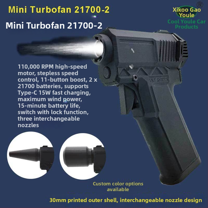 Ručný turbo Jet ventilátor s bezuhlíkovým motorom, 180 W, studený vzduch, plynulá regulácia rýchlosti, ochrana proti prehrievaniu
