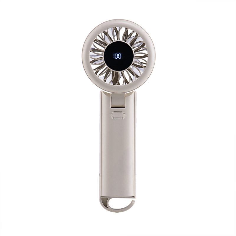 Mini USB ručni ventilator s hlađenjem ledom, vanjska visoke brzine, sklopivi dizajn za vrat, bez lopatica, 3 brzine, ugrađena baterija 1200–2000 mAh