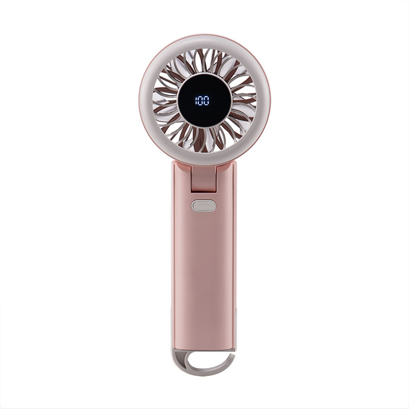 Mini USB ručni ventilator s hlađenjem ledom, vanjska visoke brzine, sklopivi dizajn za vrat, bez lopatica, 3 brzine, ugrađena baterija 1200–2000 mAh