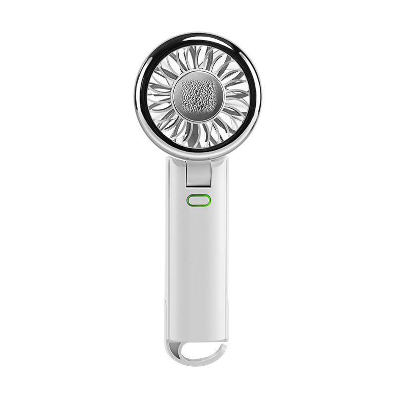 Mini USB ručni ventilator s hlađenjem ledom, vanjska visoke brzine, sklopivi dizajn za vrat, bez lopatica, 3 brzine, ugrađena baterija 1200–2000 mAh