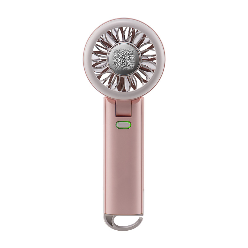 Mini USB ručni ventilator s hlađenjem ledom, vanjska visoke brzine, sklopivi dizajn za vrat, bez lopatica, 3 brzine, ugrađena baterija 1200–2000 mAh