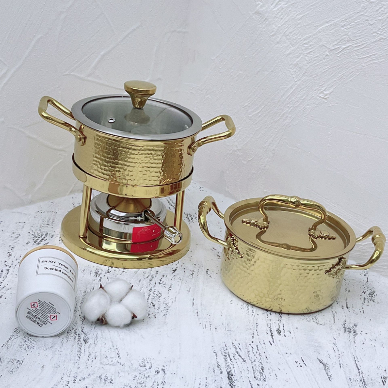 Samostalni All-in-One lonac za jednu osobu: 304 nehrđajući čelik, trostruko dno, kapacitet 2.1-4 L, model CWG-2, čelični poklopac