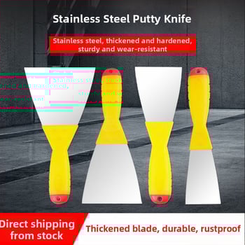Cuțit pentru chit din oțel inoxidabil, mâner din plastic, finisaj oglindă, pentru vopsire, construcții și curățenie