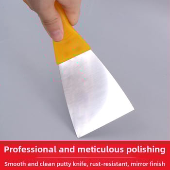 Cuțit pentru chit din oțel inoxidabil, mâner din plastic, finisaj oglindă, pentru vopsire, construcții și curățenie