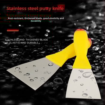 Cuțit pentru chit din oțel inoxidabil, mâner din plastic, finisaj oglindă, pentru vopsire, construcții și curățenie