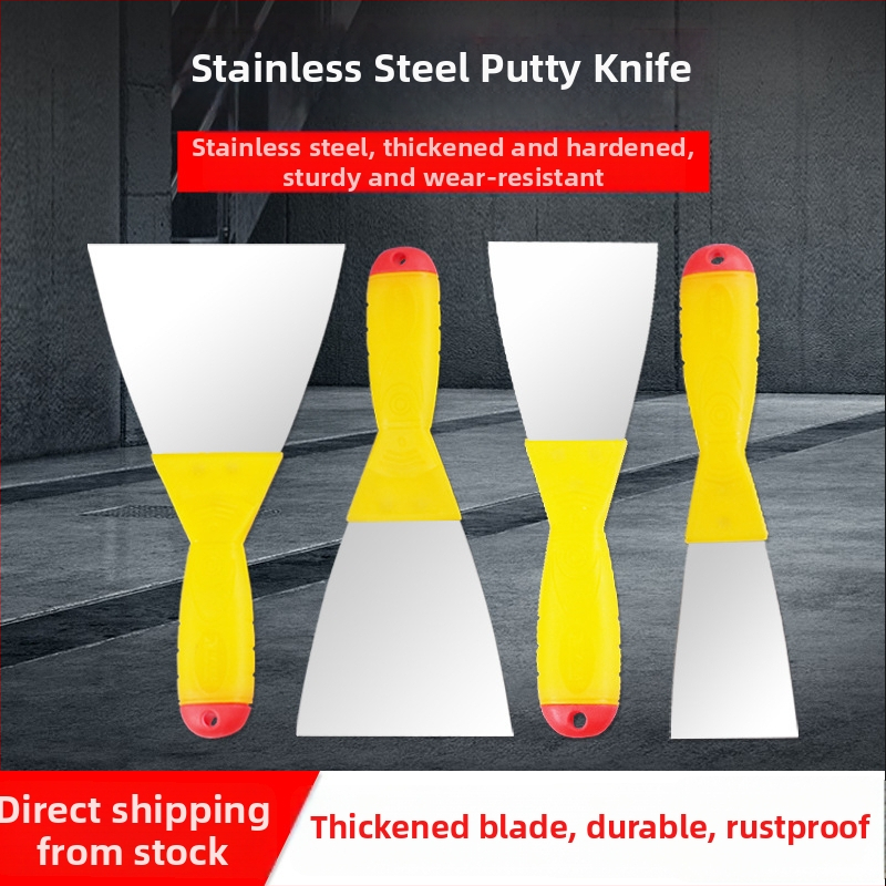 Cuțit pentru chit din oțel inoxidabil, mâner din plastic, finisaj oglindă, pentru vopsire, construcții și curățenie