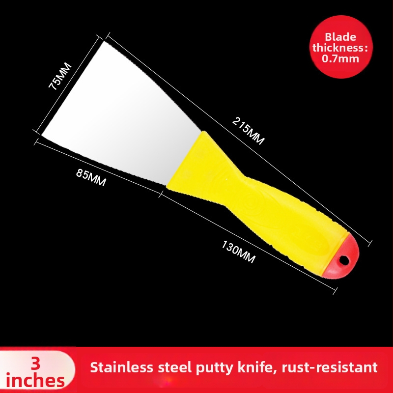 Cuțit pentru chit din oțel inoxidabil, mâner din plastic, finisaj oglindă, pentru vopsire, construcții și curățenie