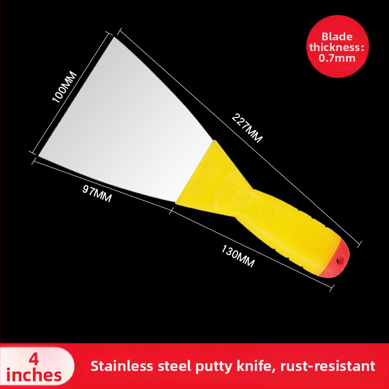 Cuțit pentru chit din oțel inoxidabil, mâner din plastic, finisaj oglindă, pentru vopsire, construcții și curățenie
