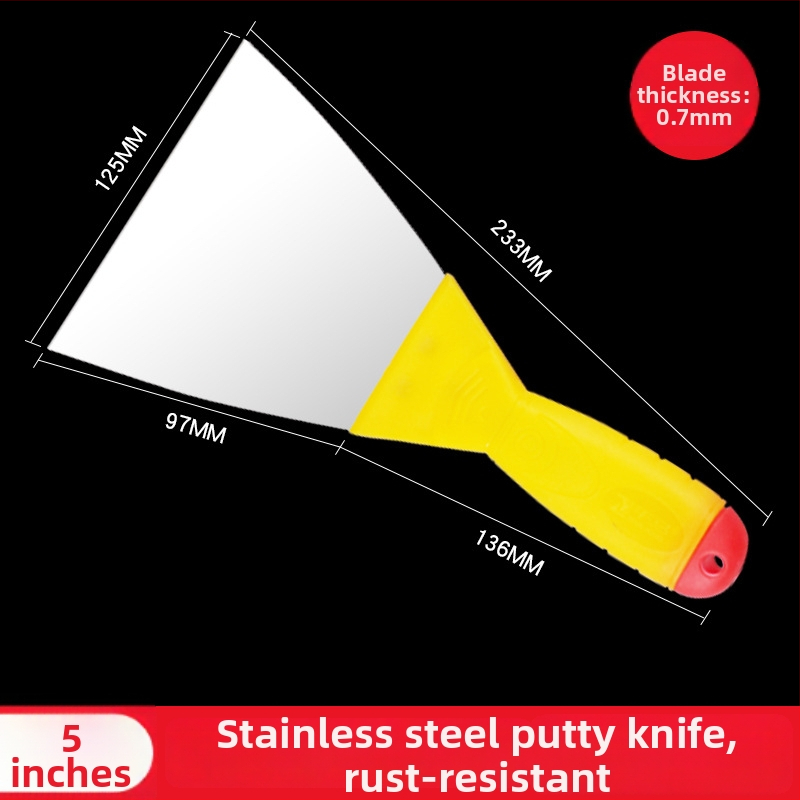 Cuțit pentru chit din oțel inoxidabil, mâner din plastic, finisaj oglindă, pentru vopsire, construcții și curățenie