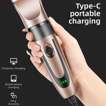 Ηλεκτρική μηχανή κοπής μαλλιών για οικιακή χρήση, αποσπώμενη και πλένεται κεφαλή λεπίδας, ενσωματωμένη μπαταρία, κινητήρας με βούρτσες, λεπίδες από ανοξείδωτο ατσάλι, χαμηλός θόρυβος κάτω από 36 dB, κατάλληλη και για κατοικίδια