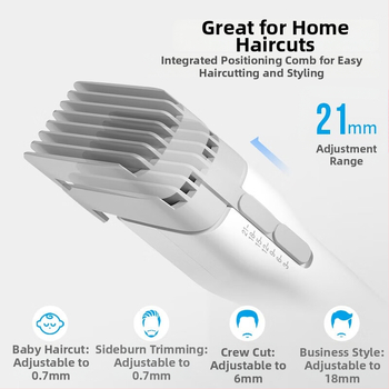 Κουρευτικό μαλλιών με ηλεκτρικό – επαναφορτιζόμενο μοντέλο; κεραμικά λεπίδες; αποσπώμενη και πλυόμενη κεφαλή κοπής; ενσωματωμένη μπαταρία