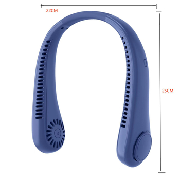 Prijenosni ventilator za vrat s USB punjenjem, tih, s digitalnim zaslonom, 3 brzine