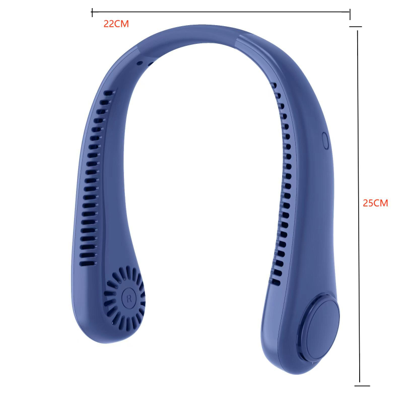 Prijenosni ventilator za vrat s USB punjenjem, tih, s digitalnim zaslonom, 3 brzine