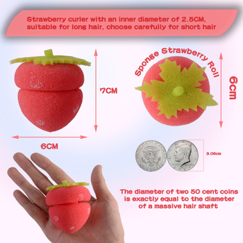 Špongasta kuglica za kovrčanje kose, jahodnog oblika, nježna prema kosi, mekane kovrče, za opću upotrebu