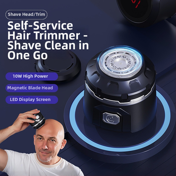 Ανδρική ασύρματη μηχανή κοπής για το κεφάλι, επαναφορτιζόμενη ηλεκτρική ξυριστική μηχανή με λεπίδες από ανοξείδωτο ατσάλι, ενσωματωμένη μπαταρία, αδιάβροχη και εξαιρετικά ήσυχη (<36 dB)