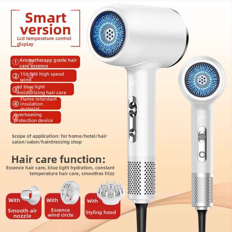 Σεσουάρ μαλλιών με μοτέρ χωρίς ψήκτρες, 2400W, 240V, 5 ταχύτητες ροής αέρα, Intelligent Digital Display, ακροφύσια συγκεντρωτήρα και διαχύτη
