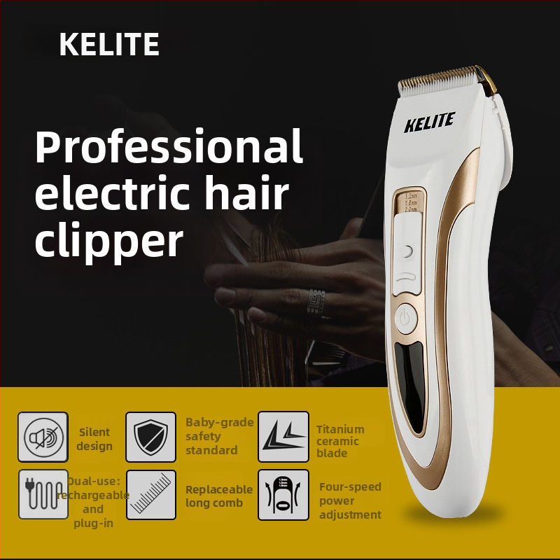 KELITE KLT-7188 Κουρευτής μαλλιών με κεραμική κεφαλή κοπής, διπλής ισχύος (φορτιστή/ρεύματος), αδιάβροχος