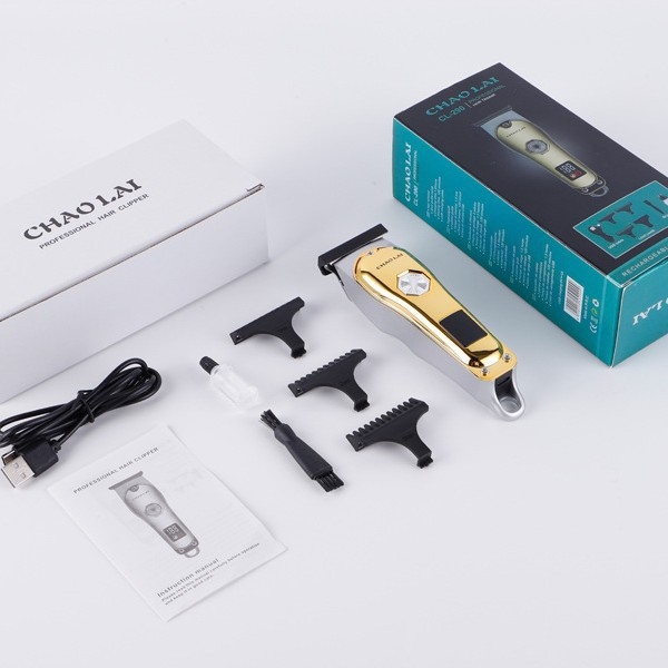 Elektronikus hajvágó készlet – brushless motor, titánötvözet vágófej, vízálló kivitel, beépített 500–800 mAh akkumulátor, duál-tápellátás