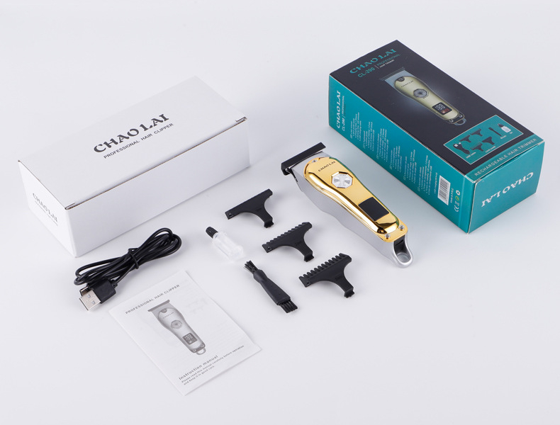 Elektronikus hajvágó készlet – brushless motor, titánötvözet vágófej, vízálló kivitel, beépített 500–800 mAh akkumulátor, duál-tápellátás