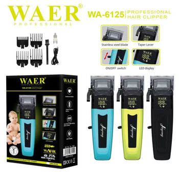 WAER Električna mašinica za šišanje kose, bežična, s ugrađenom baterijom 500–800 mAh, oštrice od nehrđajućeg čelika, odvojiva i periva oštrica, četkasti motor