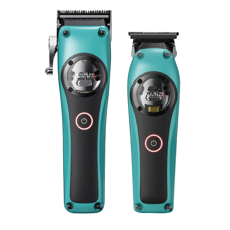 Elektronikus hajvágó készülék mágneses lebegő motorral, rozsdamentes acél pengék, beépített 2000–4000 mAh akkumulátor, 3–6 órás üzemidő, levehető és mosható fej