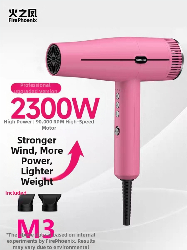 Fire Phoenix profesionálny sušič vlasov pre salón s bezkartáčovým motorom, 2000W, 220V, riadenie teploty studený/horúci, negatívne ióny