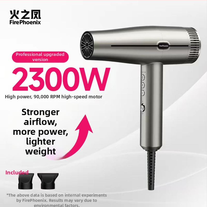 Fire Phoenix profesionálny sušič vlasov pre salón s bezkartáčovým motorom, 2000W, 220V, riadenie teploty studený/horúci, negatívne ióny