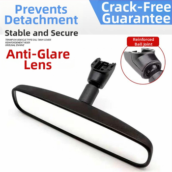 Haijixing 9796 Vnútorné spätné zrkadlo automobilu, ploché, ABS puzdro; konštrukcia ABS+sklo+hliníková trubka; nastaviteľný uhol 98%